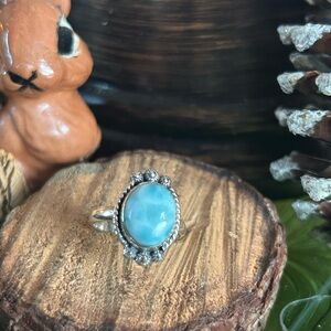 925 Sterling lovely Larimar Ring